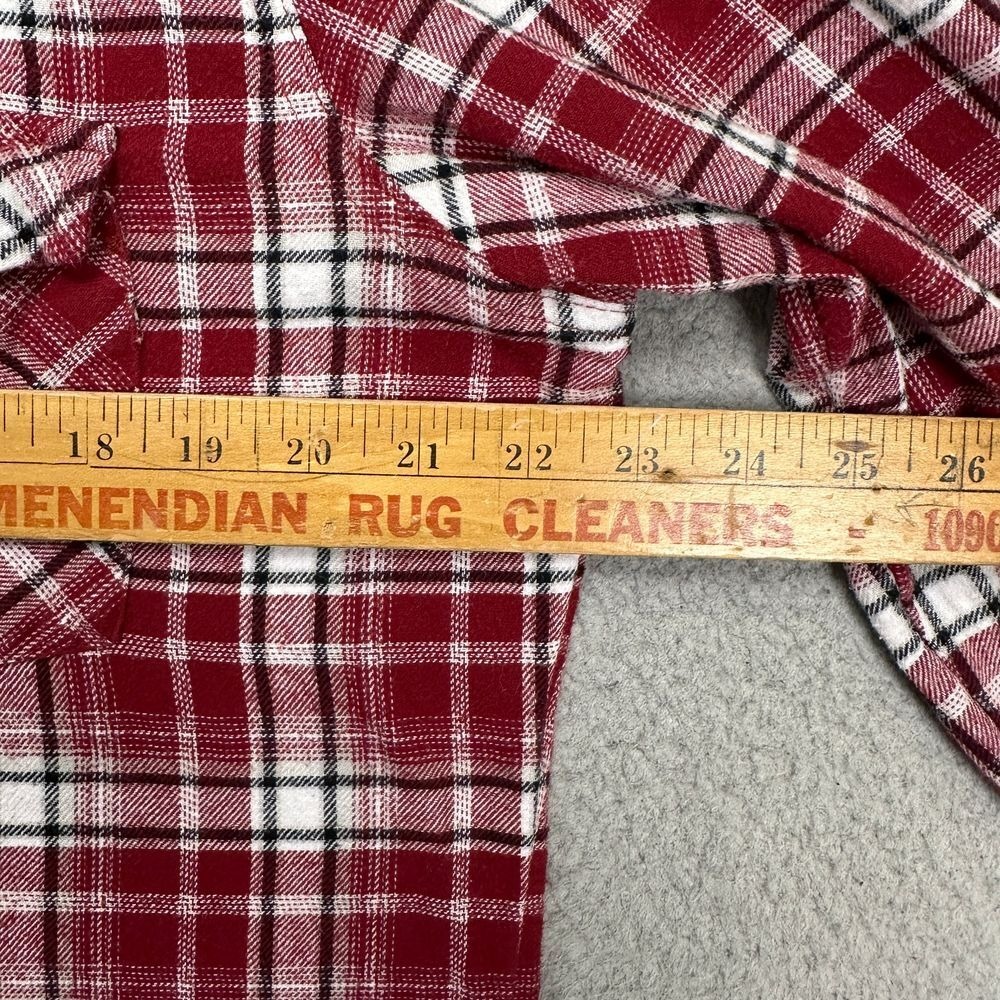 Wrangler Wrancher Button Up Shirt Mens Large Red Plaid Western Pearl Snap Pocket - Picture 8 of 10